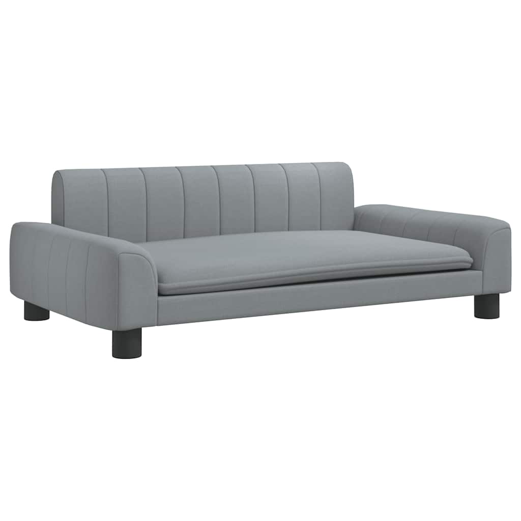 sofa til børn 90x53x30 cm stof lysegrå