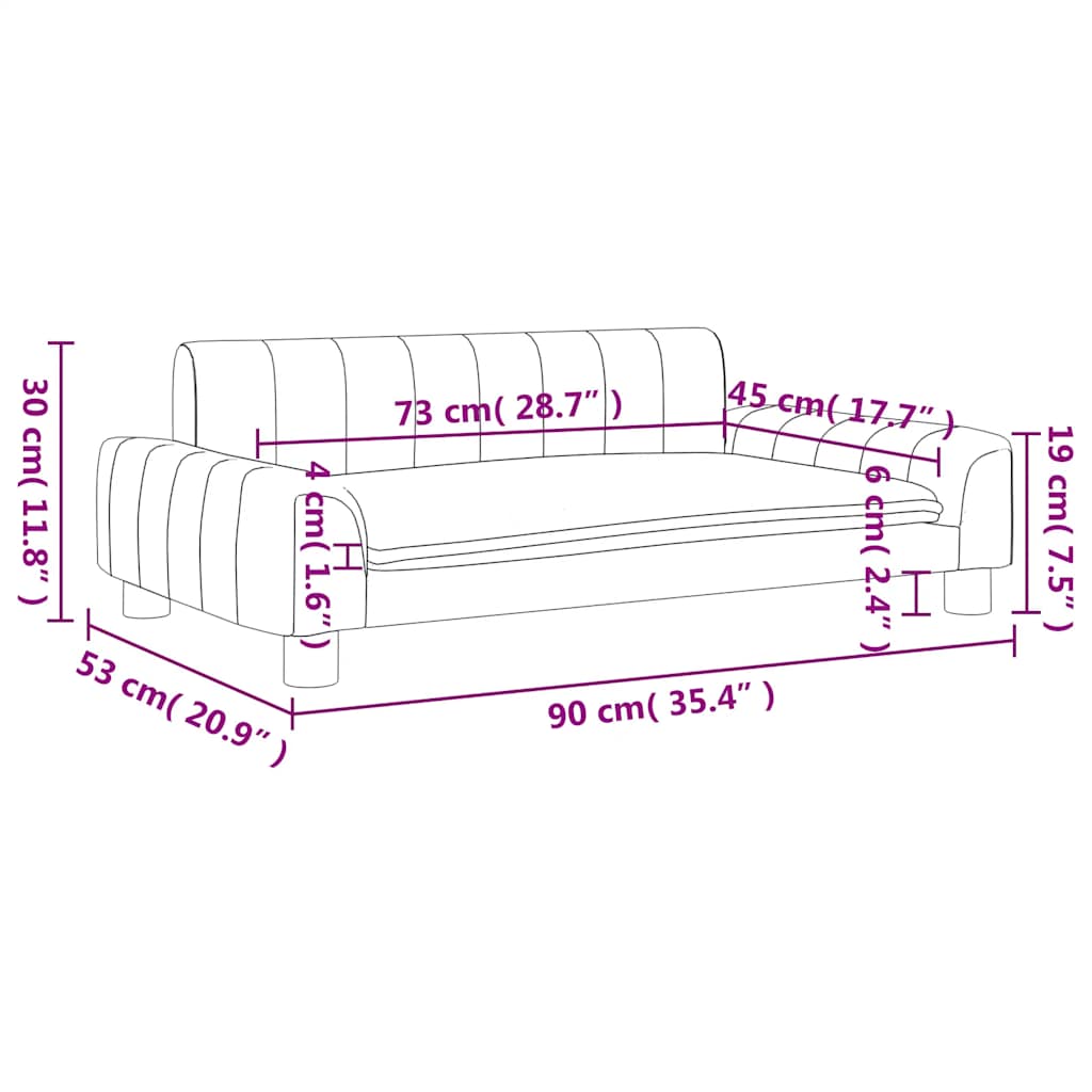 sofa til børn 90x53x30 cm stof mørkegrå