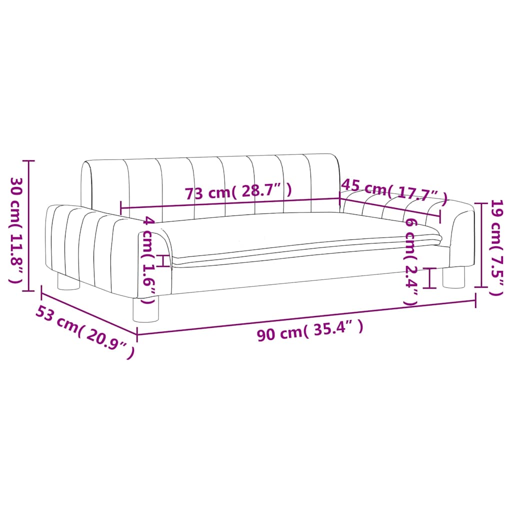 sofa til børn 90x53x30 cm stof sort