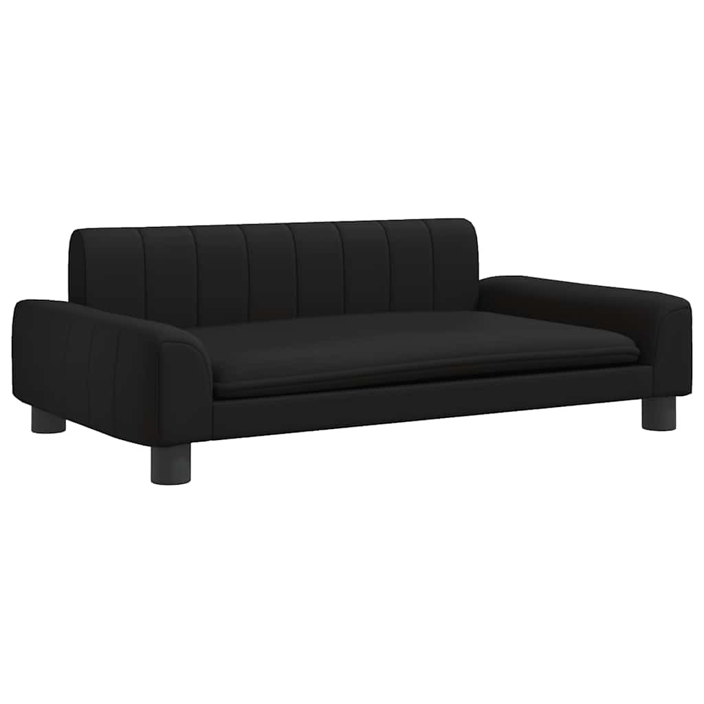 sofa til børn 90x53x30 cm kunstlæder sort