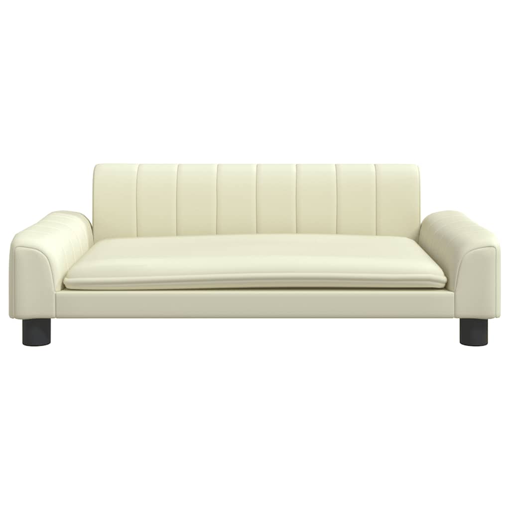 sofa til børn 90x53x30 cm kunstlæder cremefarvet