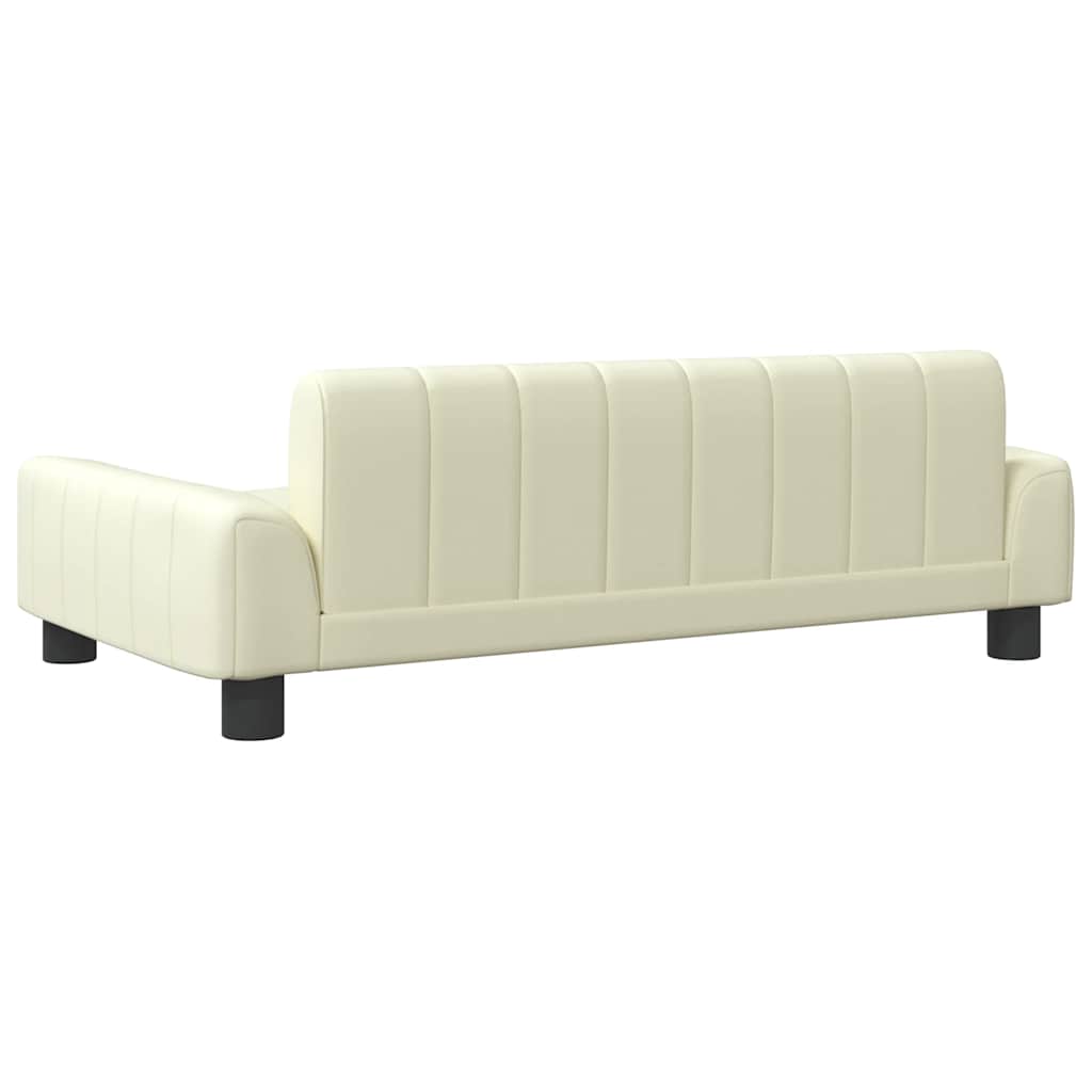 sofa til børn 90x53x30 cm kunstlæder cremefarvet