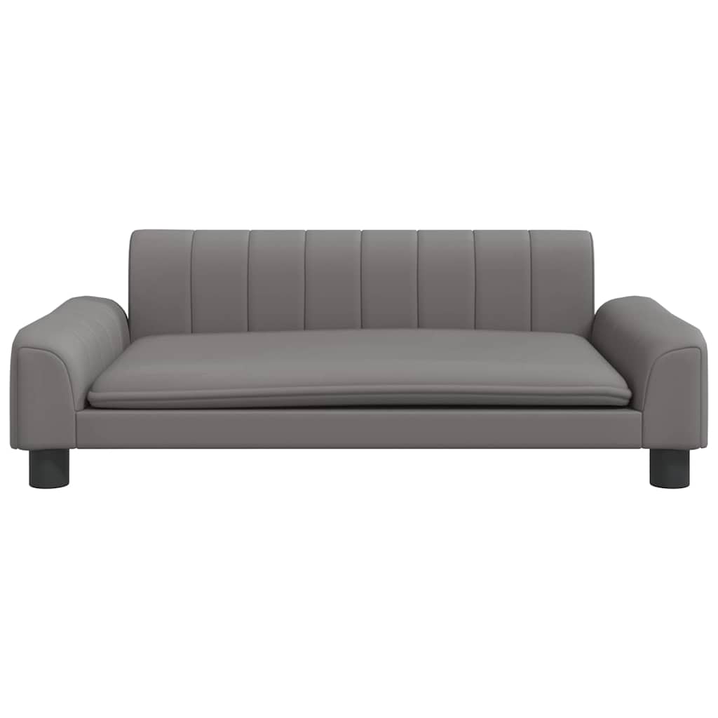 sofa til børn 90x53x30 cm kunstlæder grå