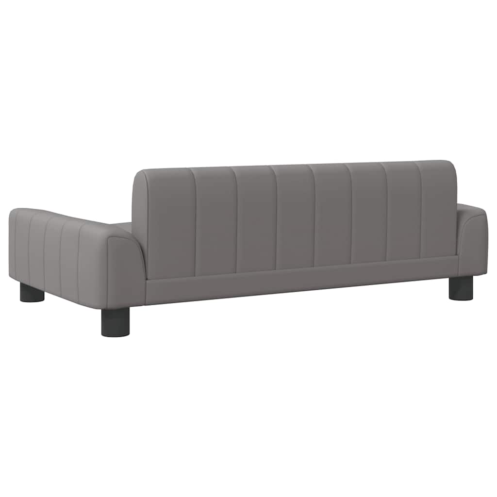 sofa til børn 90x53x30 cm kunstlæder grå