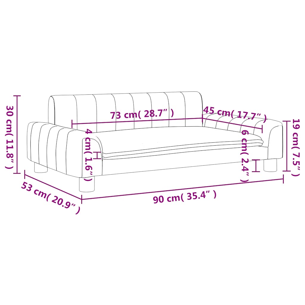 sofa til børn 90x53x30 cm kunstlæder grå