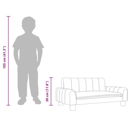 sofa til børn 70x45x30 cm stof cremefarvet