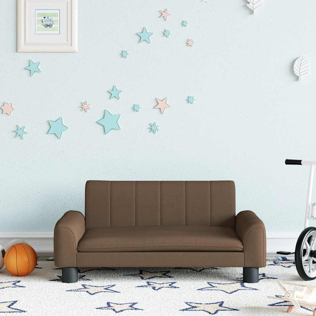 sofa til børn 70x45x30 cm stof brun