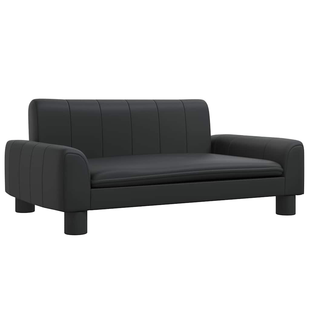 sofa til børn 70x45x30 cm kunstlæder sort