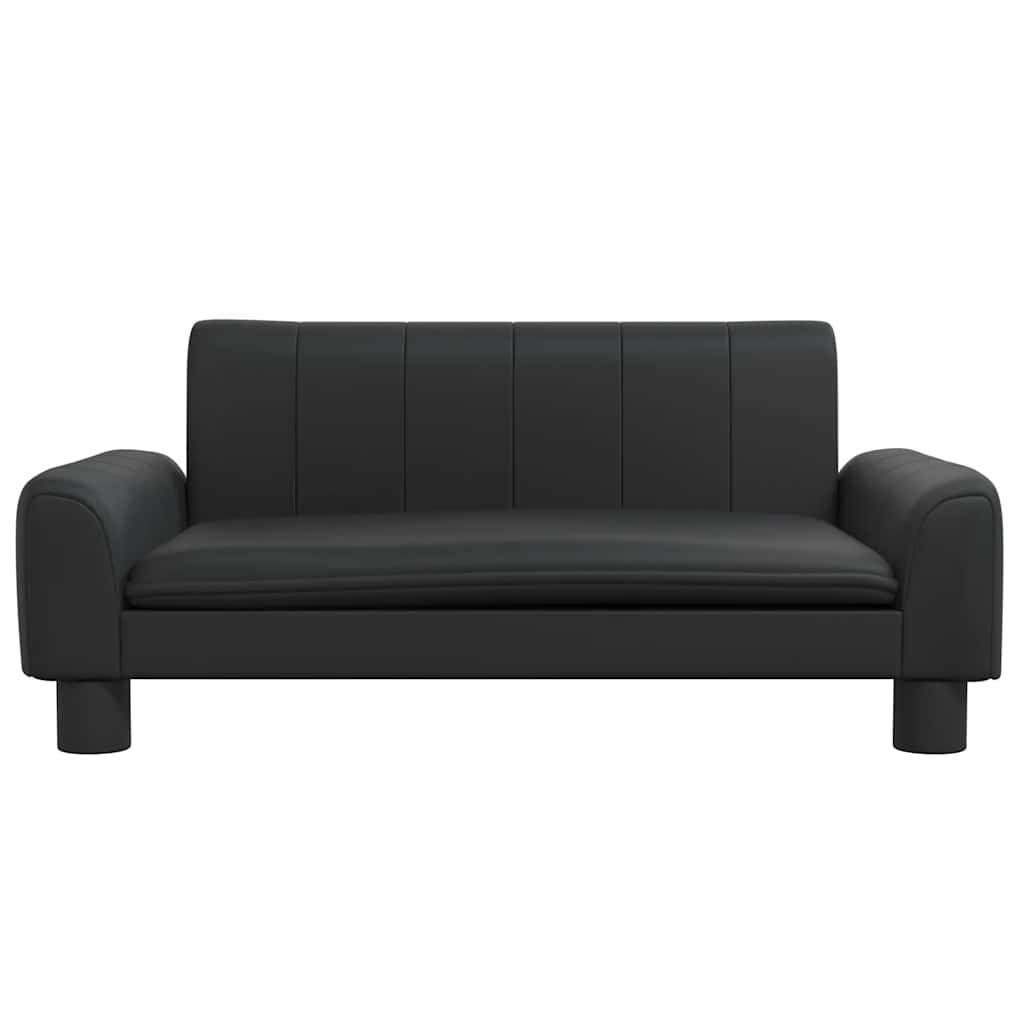 sofa til børn 70x45x30 cm kunstlæder sort