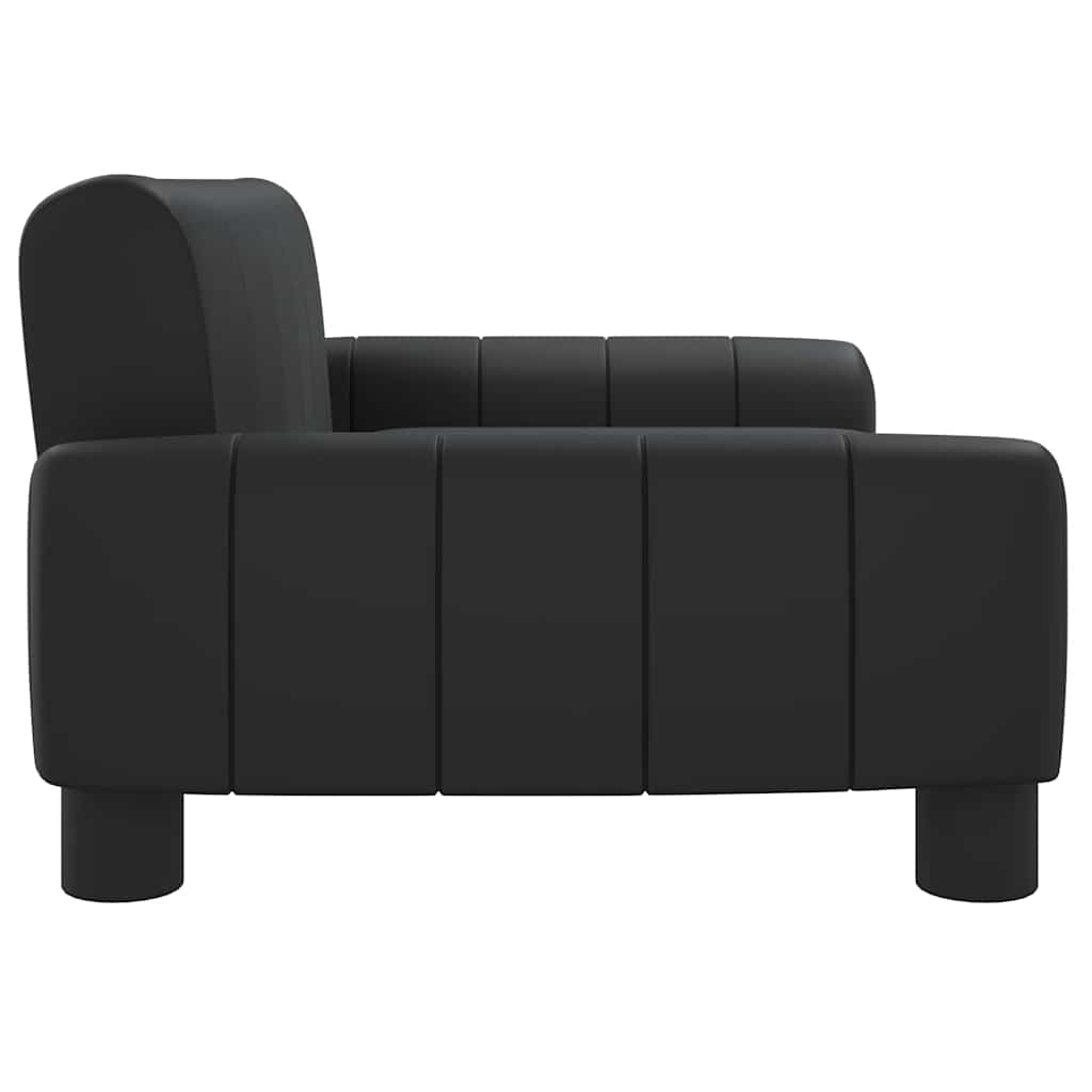 sofa til børn 70x45x30 cm kunstlæder sort