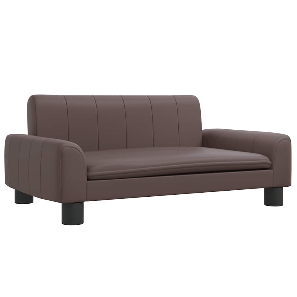 sofa til børn 70x45x30 cm kunstlæder brun