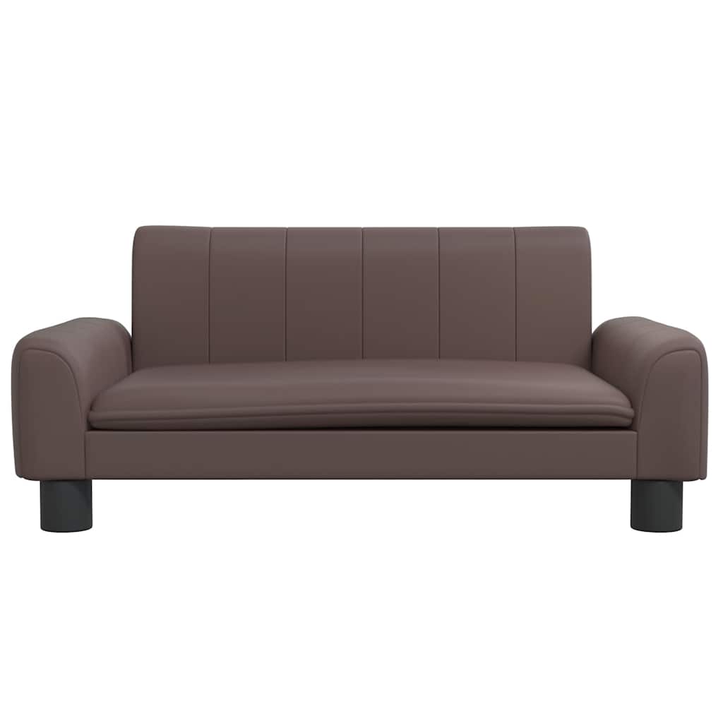 sofa til børn 70x45x30 cm kunstlæder brun