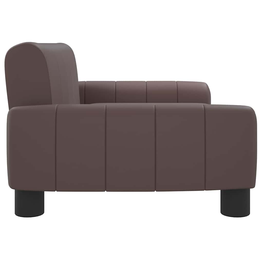 sofa til børn 70x45x30 cm kunstlæder brun