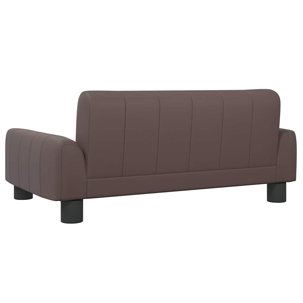 sofa til børn 70x45x30 cm kunstlæder brun