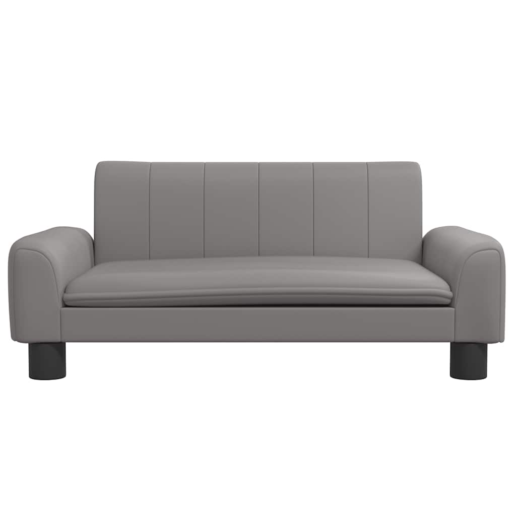 sofa til børn 70x45x30 cm kunstlæder grå