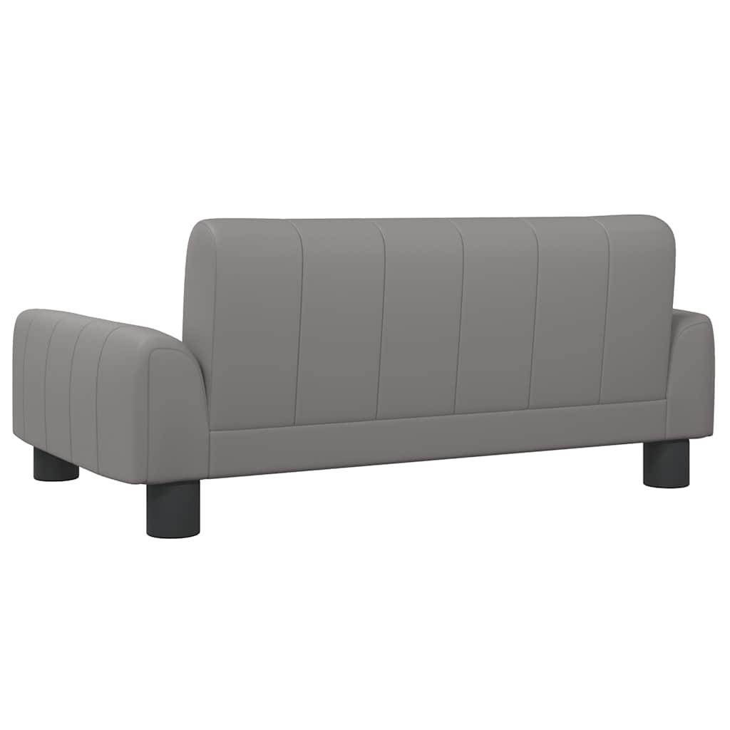 sofa til børn 70x45x30 cm kunstlæder grå