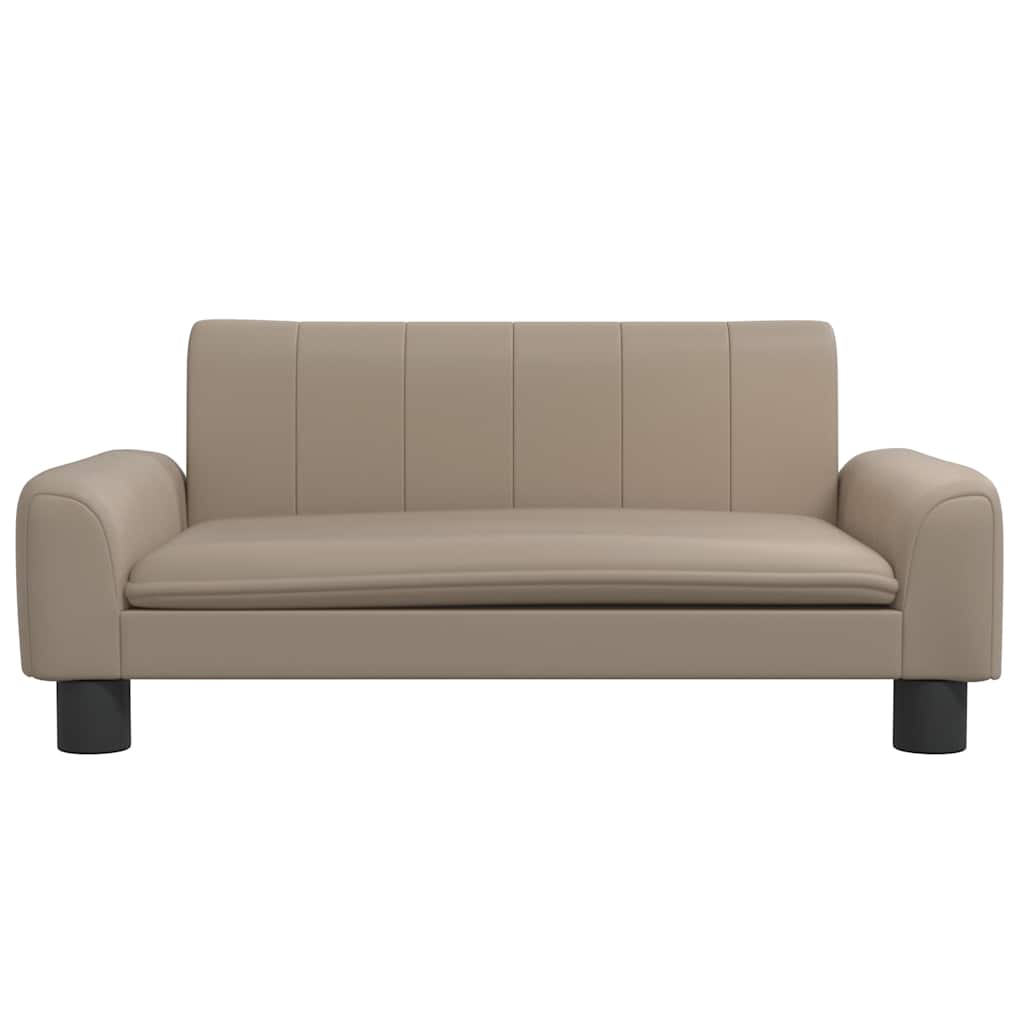 sofa til børn 70x45x30 cm kunstlæder cappuccinofarvet