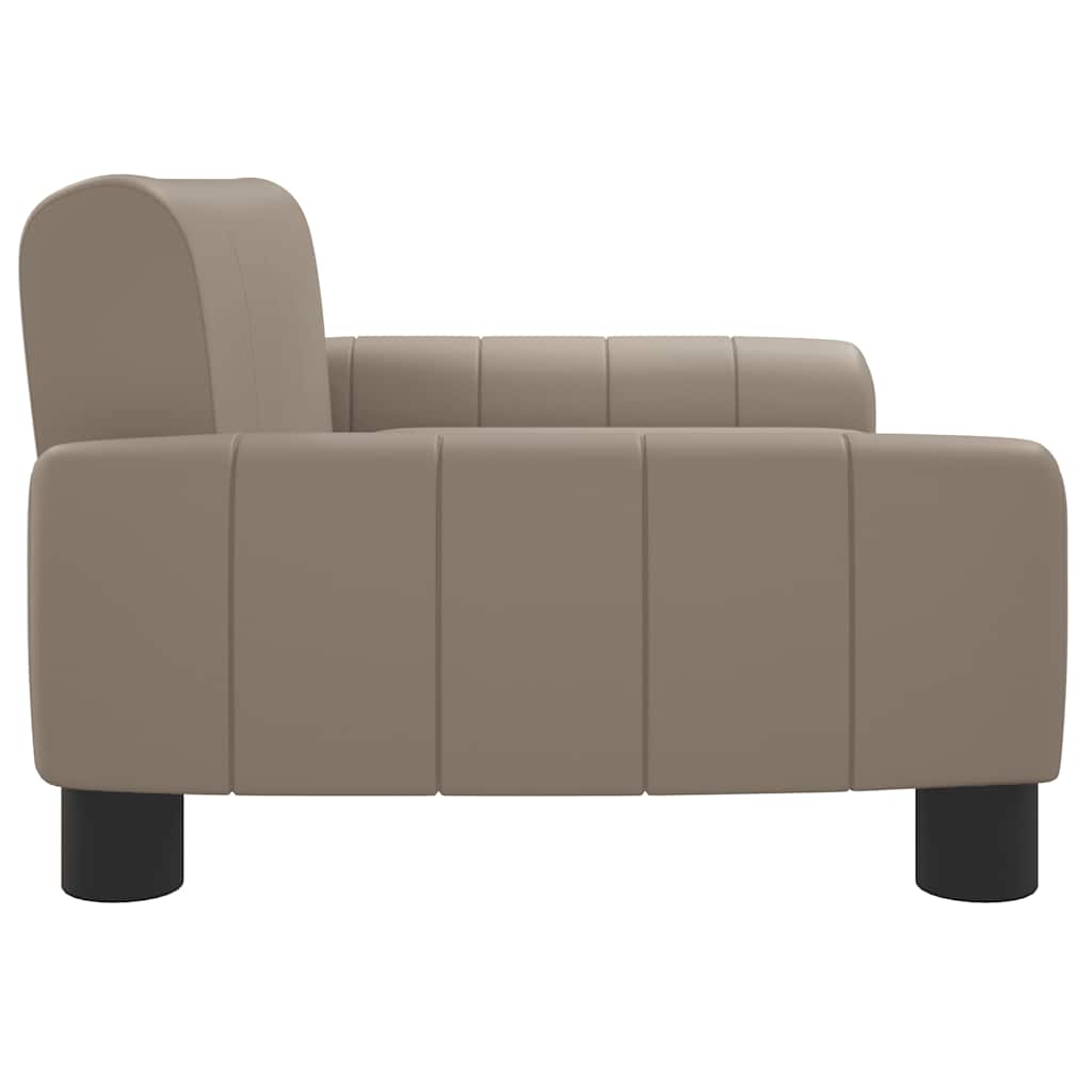 sofa til børn 70x45x30 cm kunstlæder cappuccinofarvet