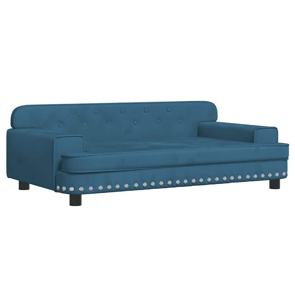 sofa til børn 90x53x30 cm velour blå