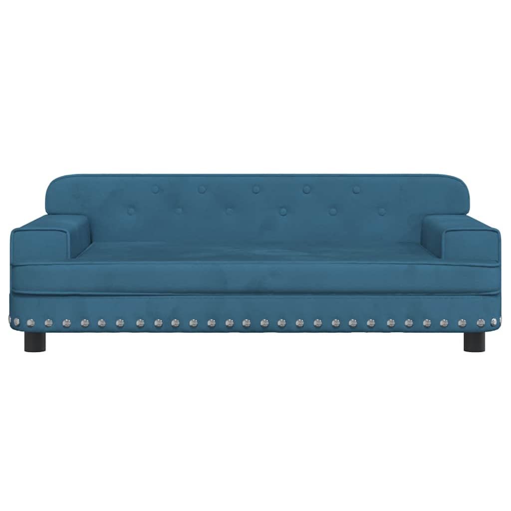 sofa til børn 90x53x30 cm velour blå