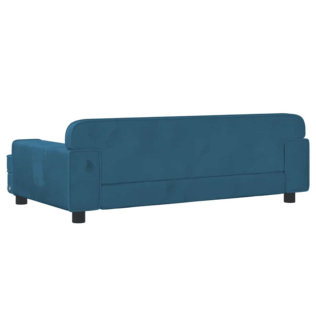 sofa til børn 90x53x30 cm velour blå