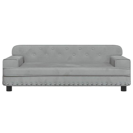 sofa til børn 90x53x30 cm velour lysegrå