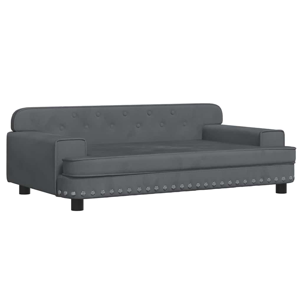 sofa til børn 90x53x30 cm velour mørkegrå