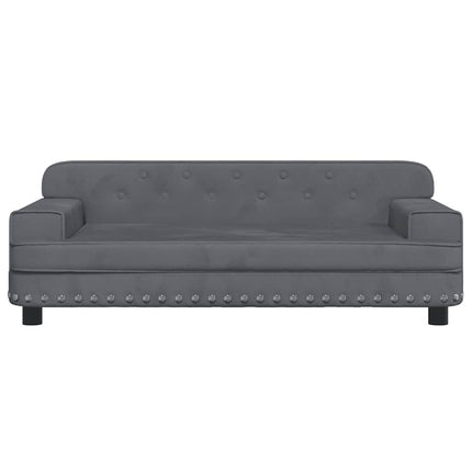 sofa til børn 90x53x30 cm velour mørkegrå