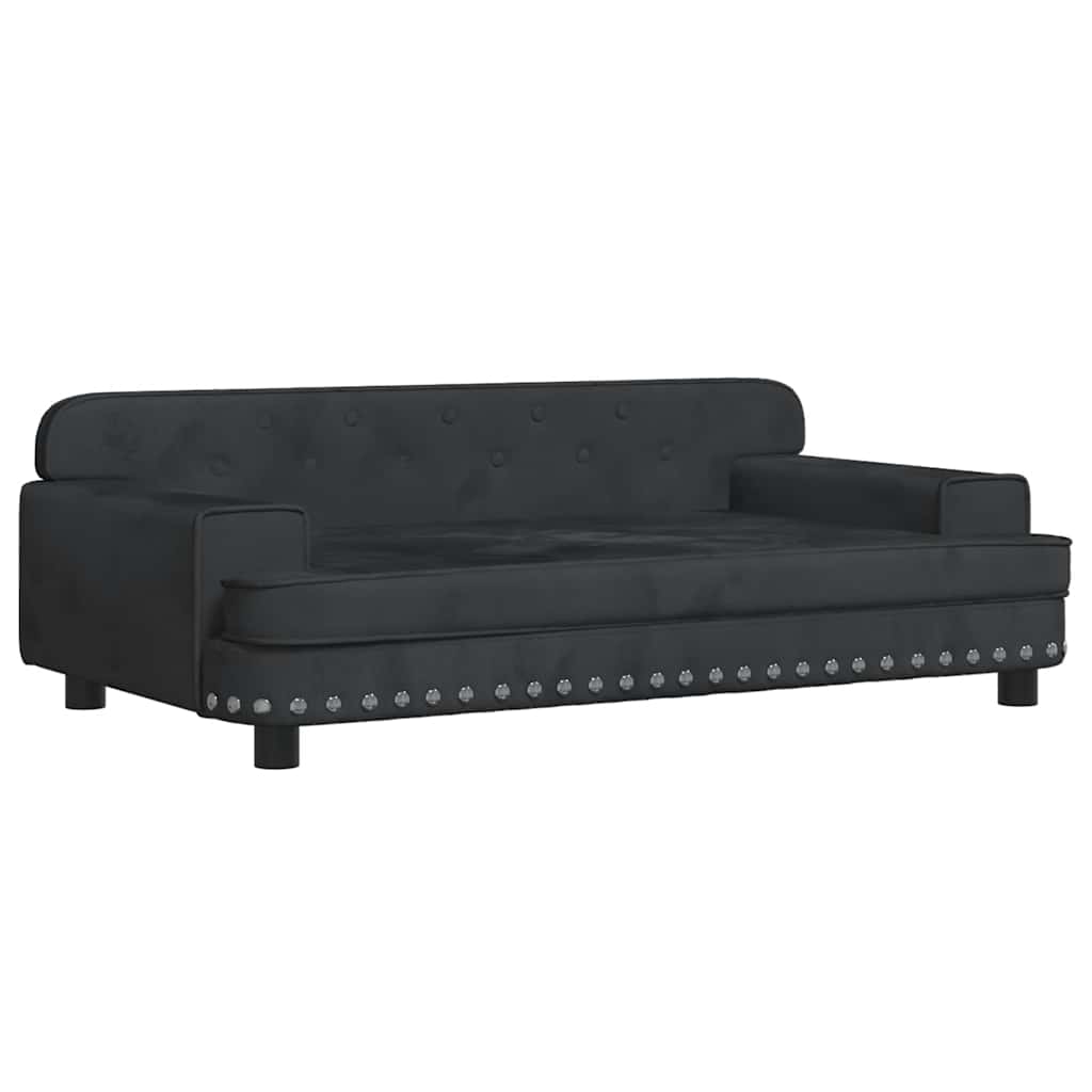 sofa til børn 90x53x30 cm velour sort