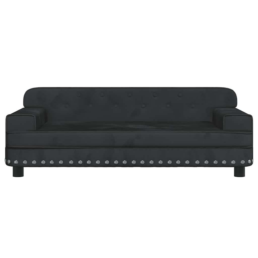 sofa til børn 90x53x30 cm velour sort