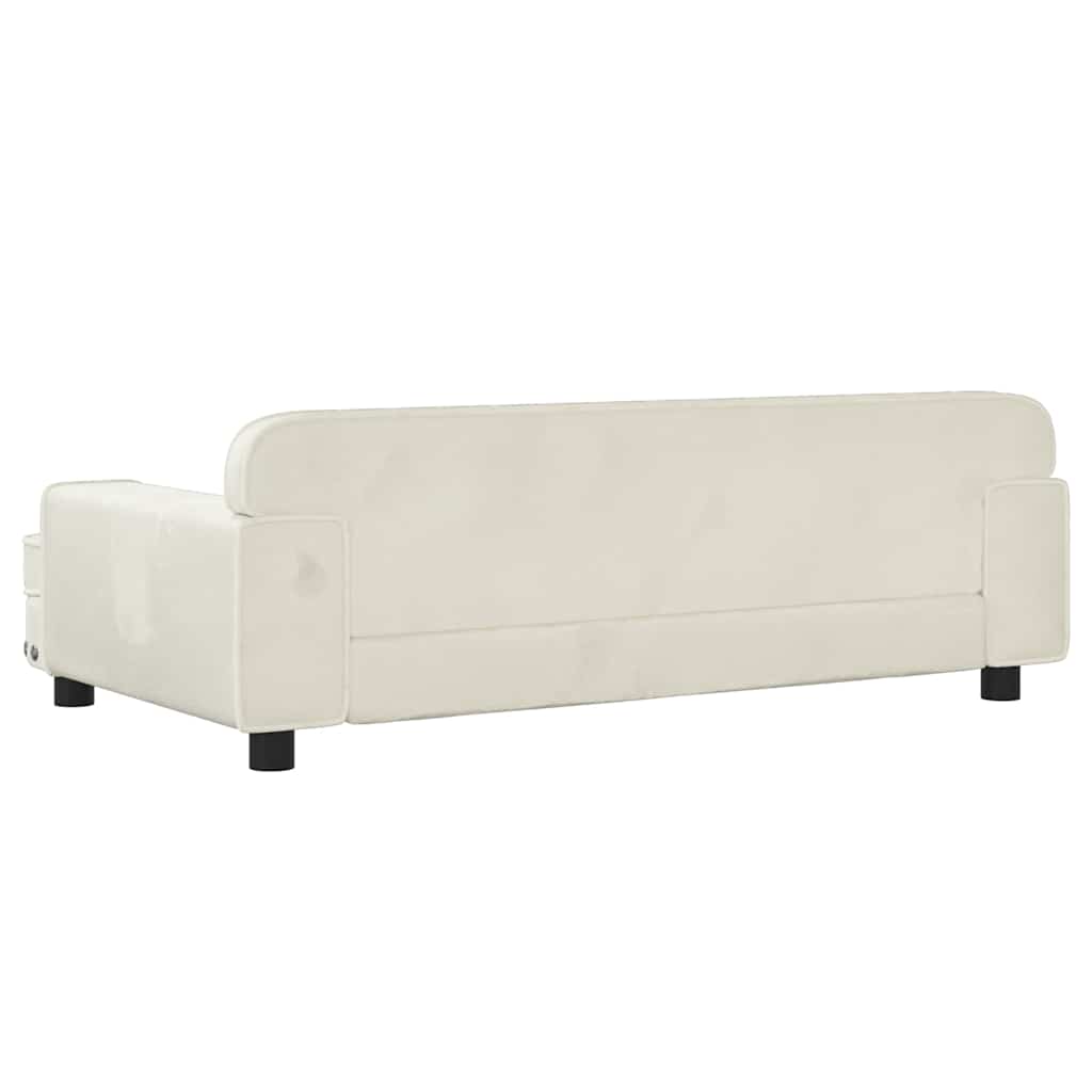sofa til børn 90x53x30 cm velour cremefarvet