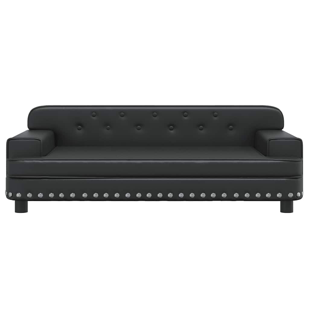 sofa til børn 90x53x30 cm kunstlæder sort
