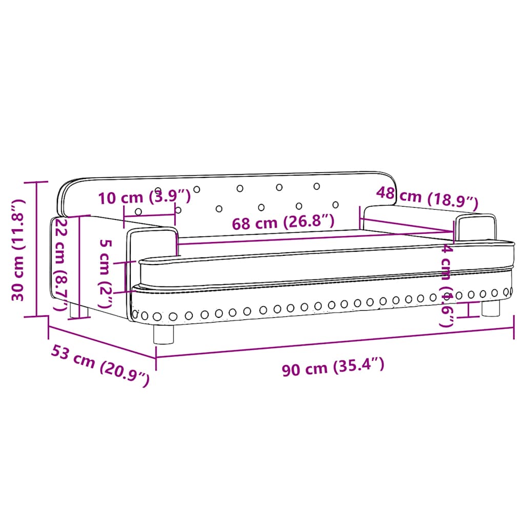 sofa til børn 90x53x30 cm kunstlæder brun