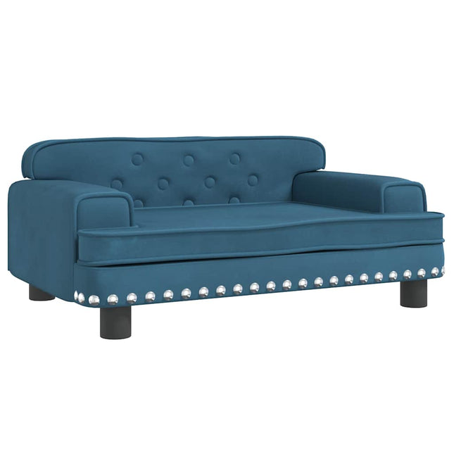 sofa til børn 70x45x30 cm fløjl blå