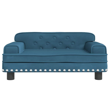 sofa til børn 70x45x30 cm fløjl blå