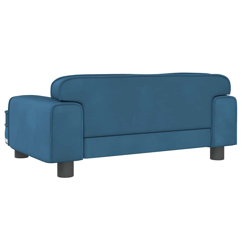 sofa til børn 70x45x30 cm fløjl blå