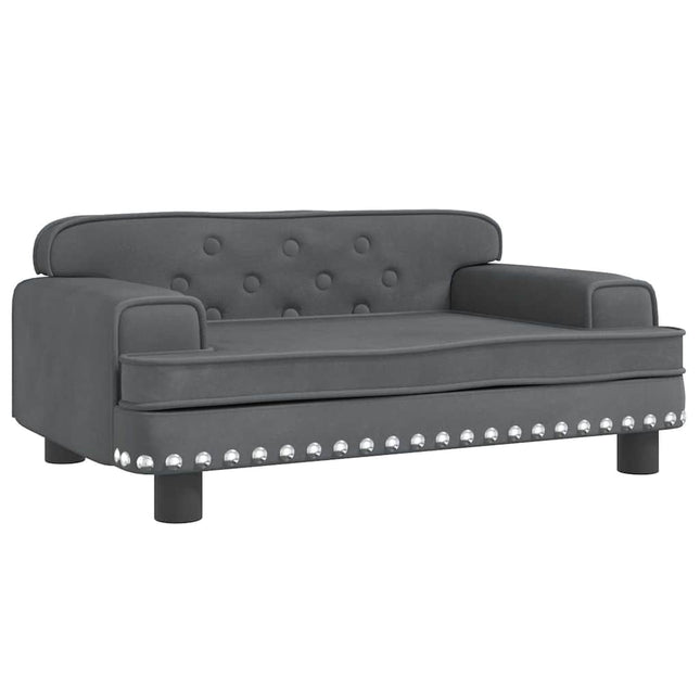 sofa til børn 70x45x30 cm fløjl mørkegrå