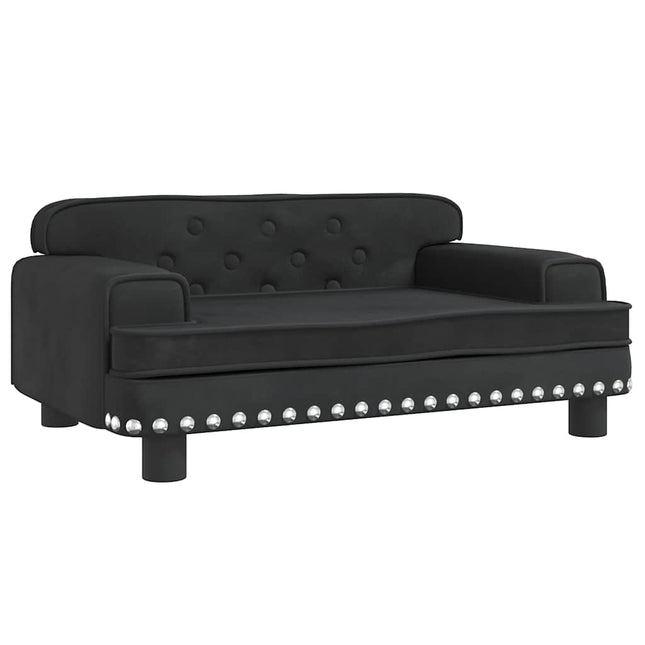 sofa til børn 70x45x30 cm fløjl sort