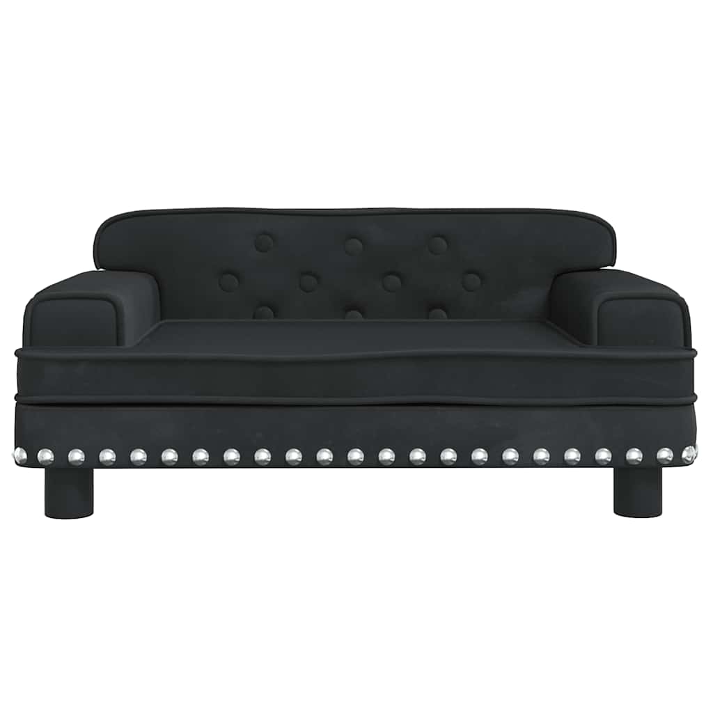 sofa til børn 70x45x30 cm fløjl sort