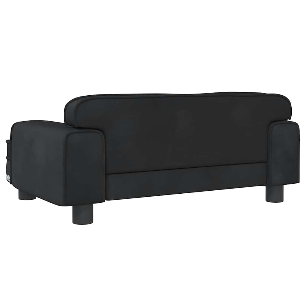 sofa til børn 70x45x30 cm fløjl sort