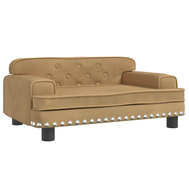 sofa til børn 70x45x30 cm fløjl brun
