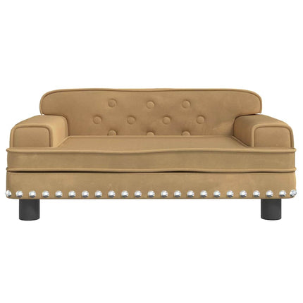 sofa til børn 70x45x30 cm fløjl brun