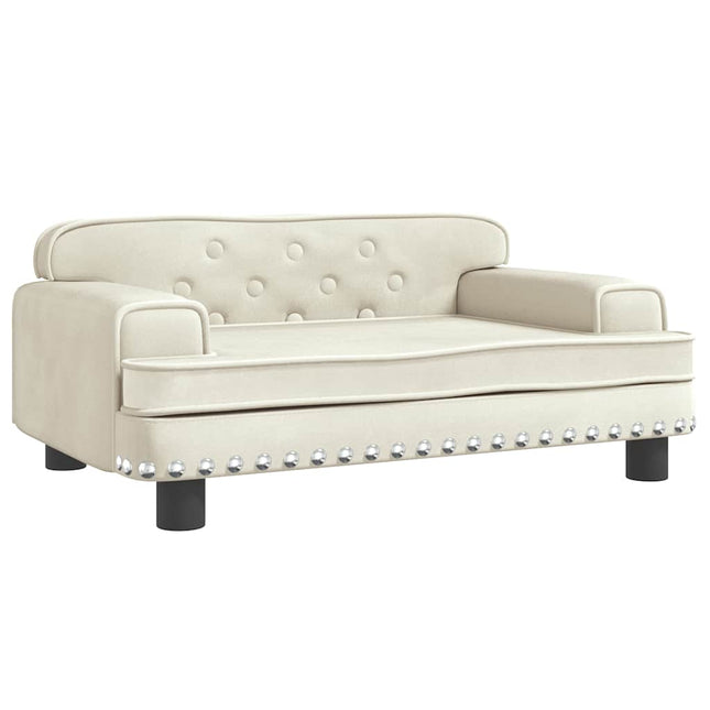 sofa til børn 70x45x30 cm fløjl cremefarvet