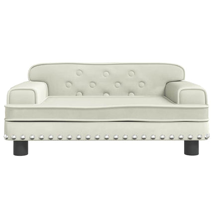 sofa til børn 70x45x30 cm fløjl cremefarvet