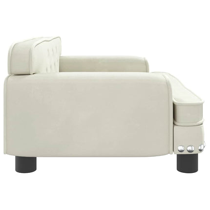sofa til børn 70x45x30 cm fløjl cremefarvet