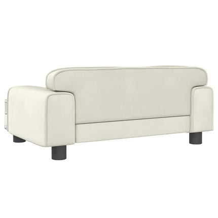 sofa til børn 70x45x30 cm fløjl cremefarvet