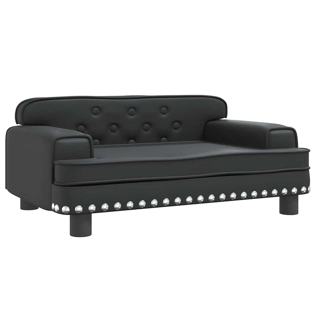 sofa til børn 70x45x30 cm kunstlæder sort