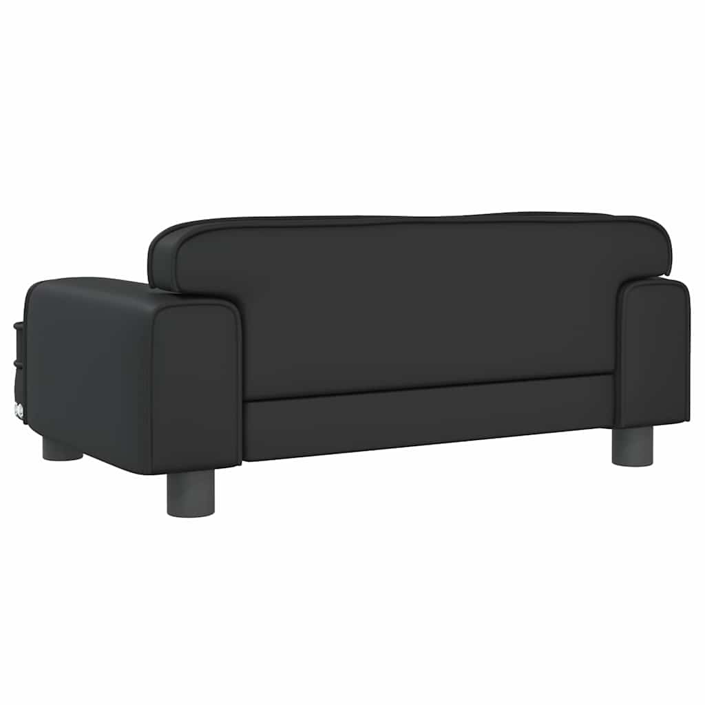 sofa til børn 70x45x30 cm kunstlæder sort
