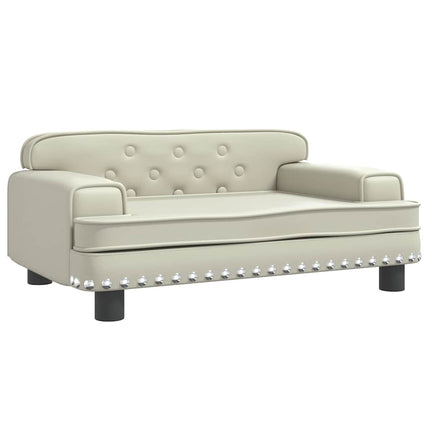 sofa til børn 70x45x30 cm kunstlæder cremefarvet