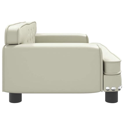 sofa til børn 70x45x30 cm kunstlæder cremefarvet